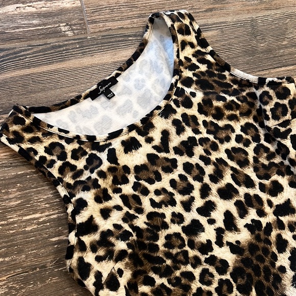 Soprano Sz L Animal Print Peplum Tank Top - Picture 5 of 6
